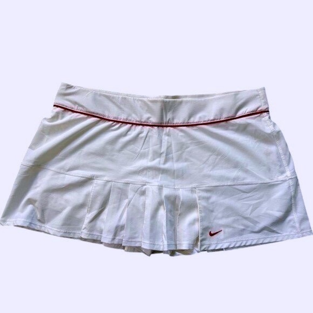 Nike Tennis Skort Women XL White Pleated Dri-FIT Athletic‎ Skirt